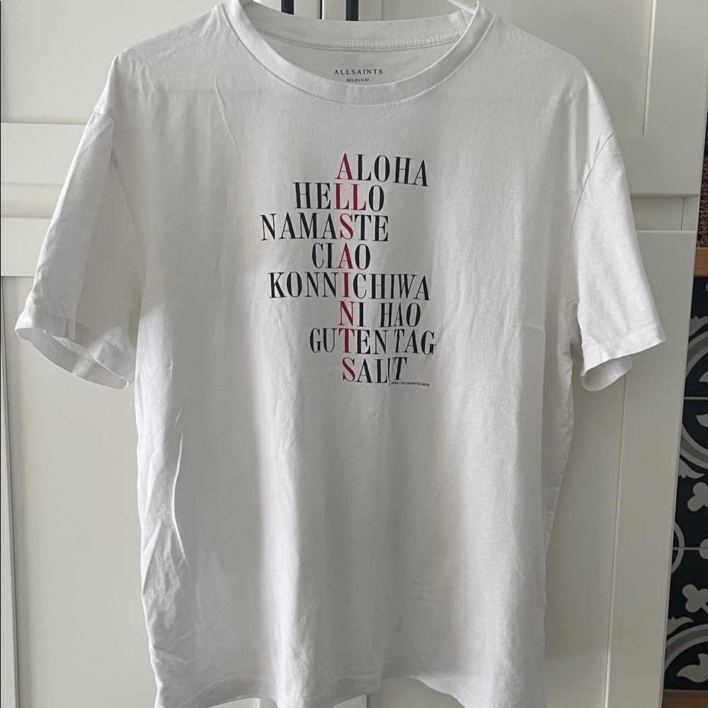 All Saints white  Medium guys tee - Picture 2 of 4